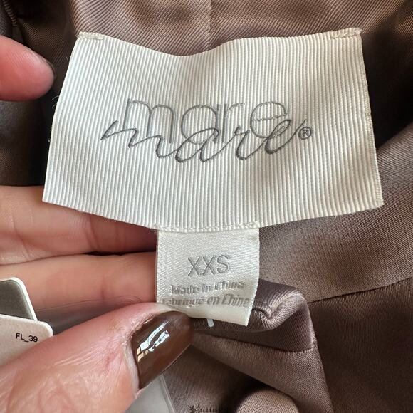 Anthropologie Mare Mare Taupe, Long Sleeve, Button Front Mini Dress NWT- 2XS - Picture 5 of 12